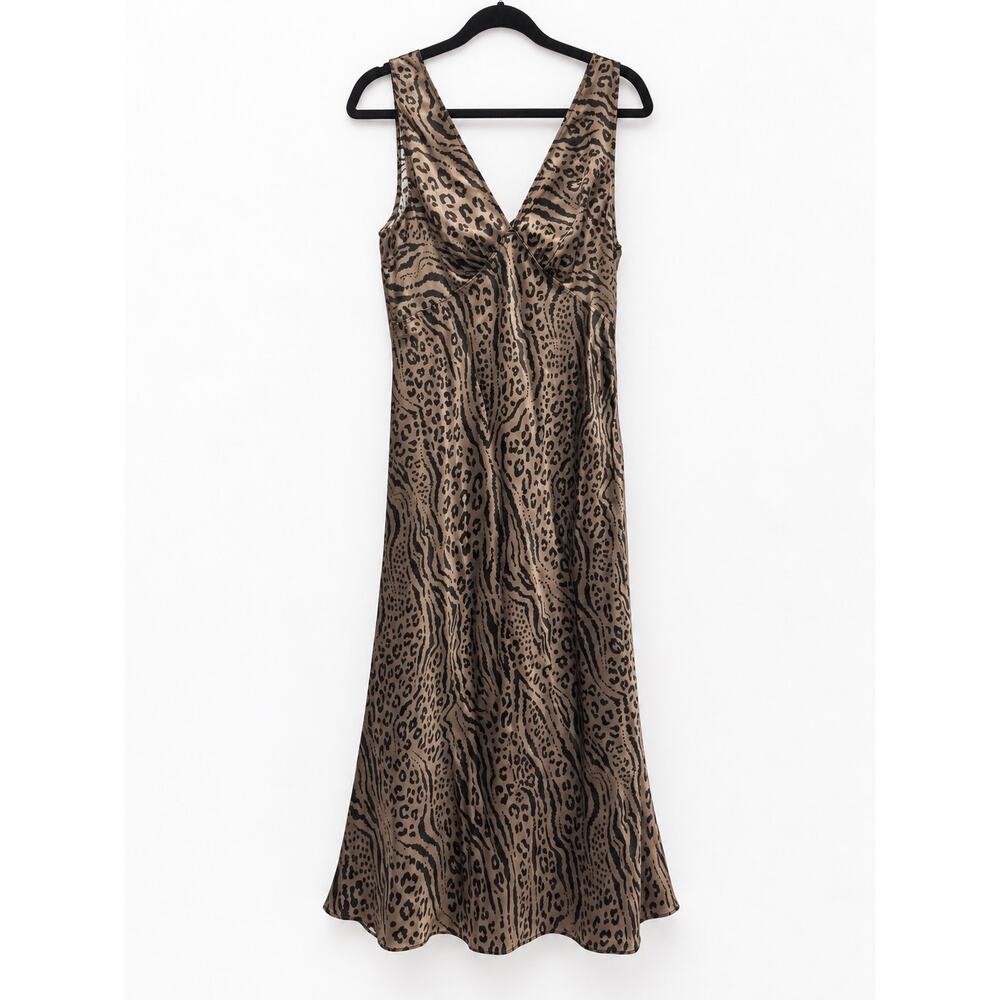 NWT Ciao Lucia Krista Silk Charmeuse Leopard Print Maxi Dress Medium - Picture 5 of 9